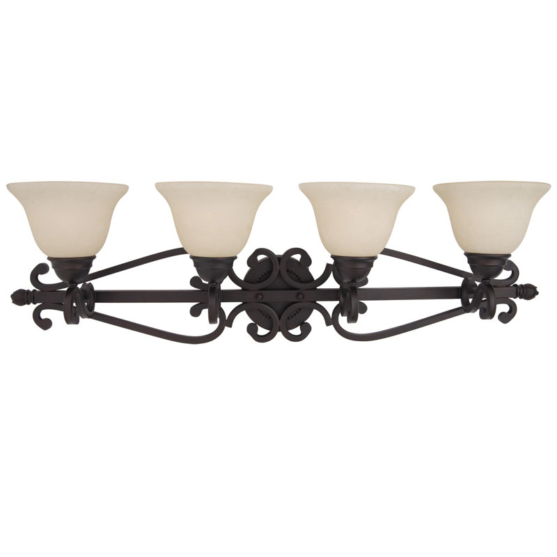 4 - Light Dimmable Vanity Light, Oil Rubbed Bronze