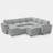 Luna Chenille U-Shaped Sofa Sectional Pull Out Bed Sleeper Livingroom Storage Seat Couch With Ottoman-18937879