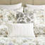 Édredon 6 pièces en coton imprimé floral avec motif floral rafraîchissant, coton tissé 300tc, douceur semblable au nuage 300g, literie assortie incluant une jupe de lit et des coussins décoratifs surdimensionnés et moelleux