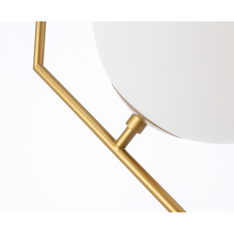 Luminaire suspendu en forme de globe à 1 lumière Suazo, Laiton, Givré
