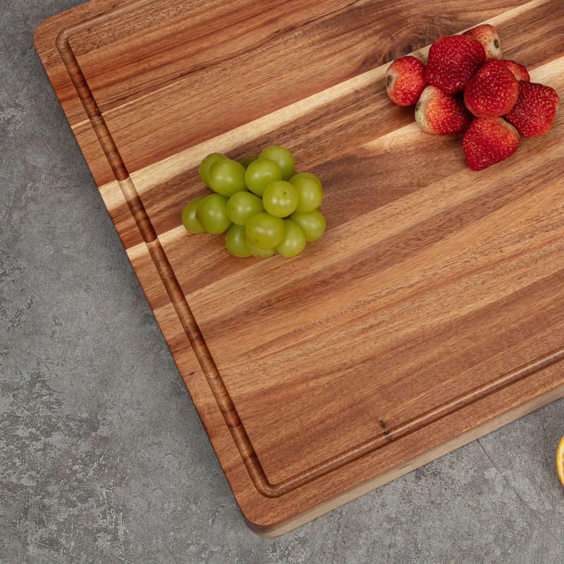 Acacia Wood Cutting Board For Kitchen, Charcuterie Board Cheese Board With Deep Groove, Chopping Board For Meat, Vegetables, Fruit