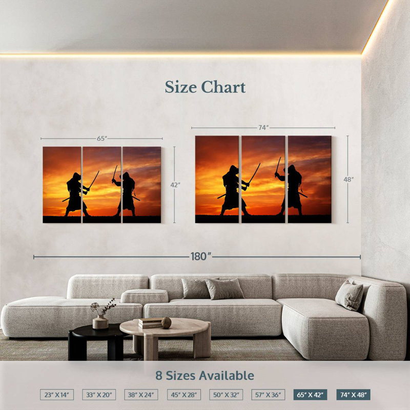 Leisha Samurai Sunset Duel, 42" H x 65" W