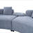 122" Curved Sofa with 2pcs Damask Pattern Pillows,Modern Couch