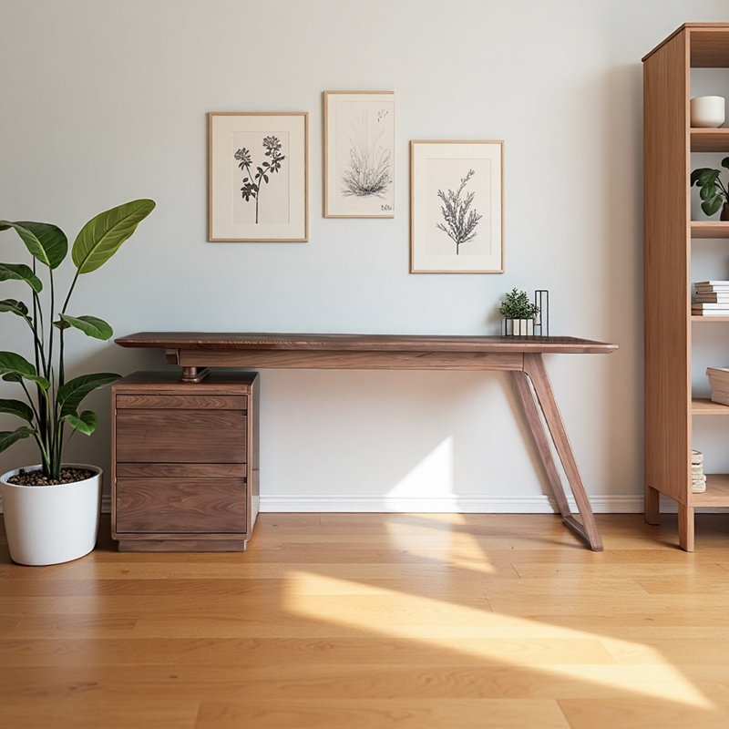 Bureau moderne en bois massif de style minimaliste, H 29,92 po x l 55,12 po x P 27,56 po
