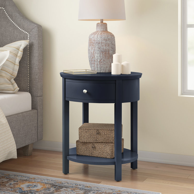 Zaheed End Table with Storage, Black