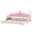 Extending Daybed With LED Lights, Modern Upholstered Daybed With Crown Headboard-1405108911
