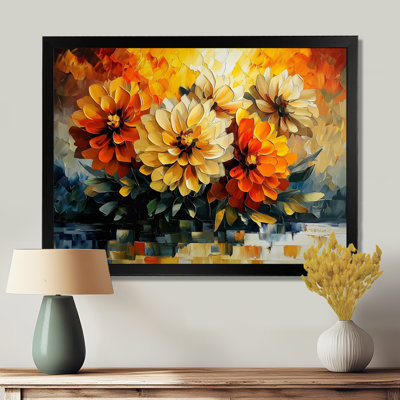 Abstract Orange Dahlia Glow III - Floral Large Wall Decor