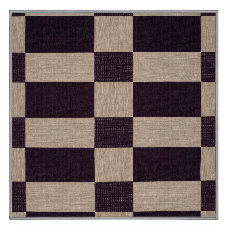 Machine Washable Checkered Gray Area Rug, Square 5'