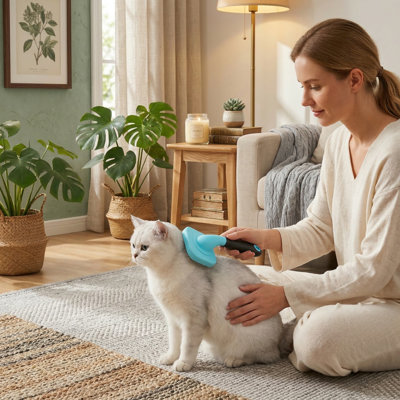 Brosse lisse avec épingles de nettoyage délicates, pour la perte de poils, les petits chiens, les chiots, les Yorkies, les caniches, les lapins, les chats, les bleus, une taille