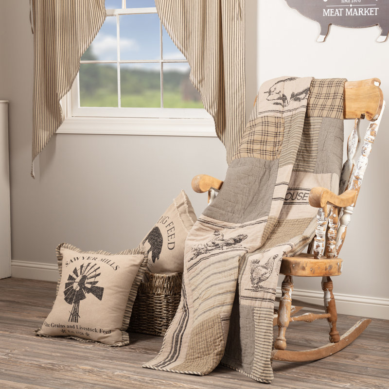 Jeté 100% coton Sawyer Mill, Gris anthracite