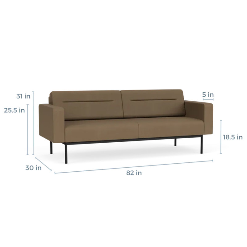 Canapé de réception Darsey, Sans alimentation, Patriot Plus taupe, Noir