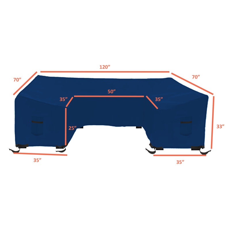 Outdoor Cover, 83.8cm H x 304.8cm W x 88.9cm D, Blue