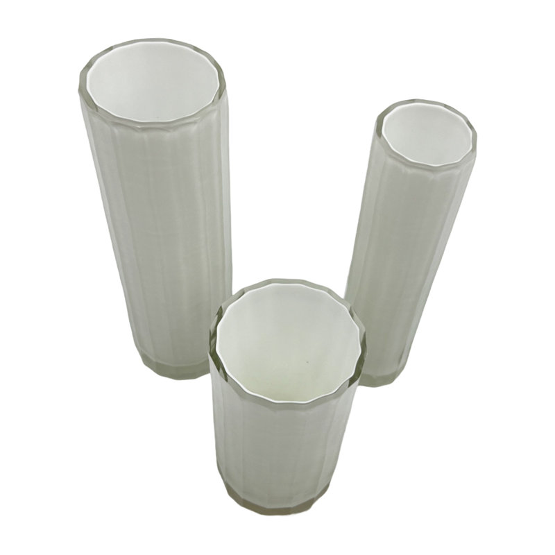 Ensemble de 3 vases cylindriques en verre