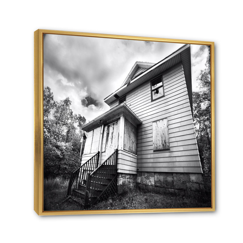 «Broken Down Abandone House» - photographie sur toile, Cadre doré, H 31 po x l 31 po x P 1 po