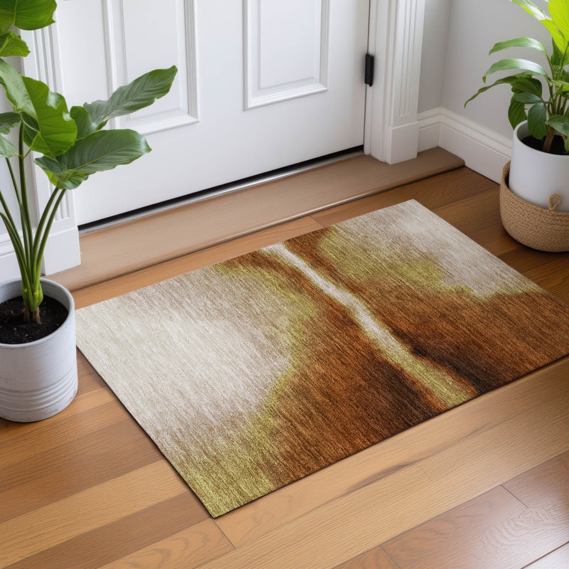 Machine Washable Indoor/Outdoor Chantille ACN2419 Abstract Rug, Rectangle 1'8" x 2'6"