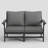 Outdoor 47" HDPE Modular Modern Loveseat With 5" Thick Cushions & Natural Wood Texture-282586630-282586629