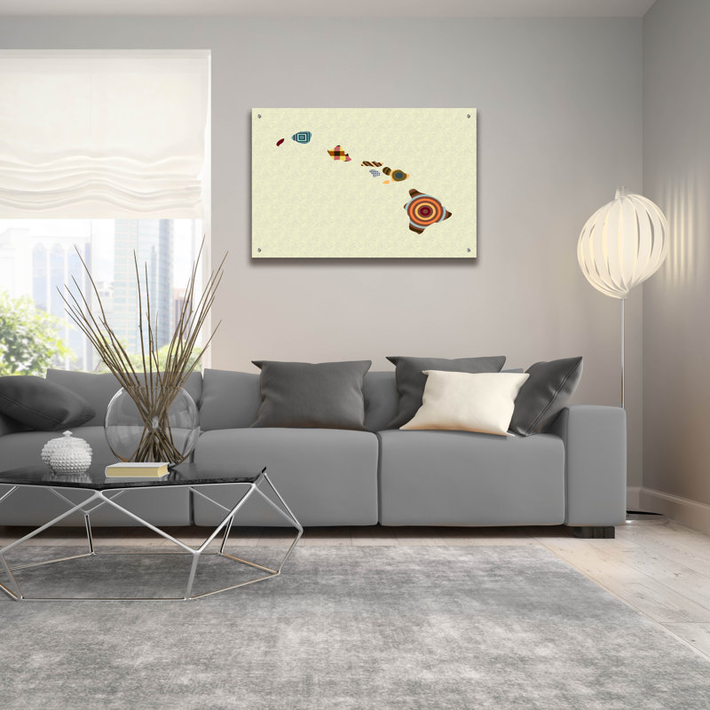 «Hawaii State Map» par Lanre Adefioyue, H 24 po x l 36 po x P 0,2 po