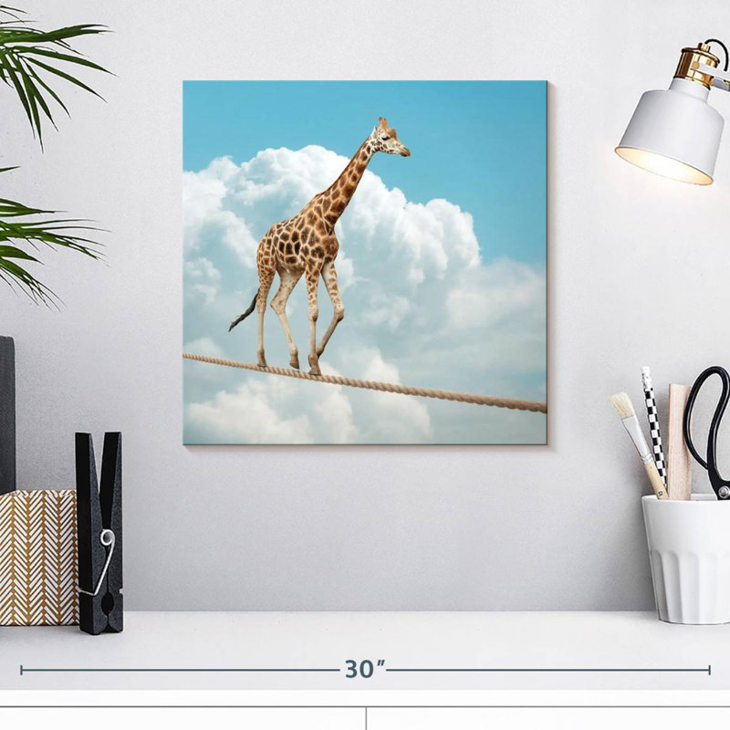 Crowle Giraffe On Tightrope, 16" H x 16" W