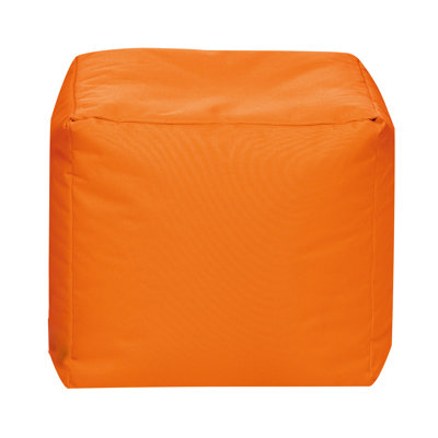  Moseley 16" Square Bean Bag Pouf Ottoman, Water-Repellent