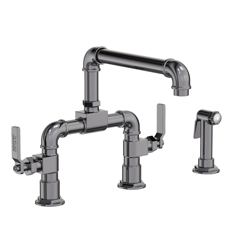 Duncan Kitchen Bridge Faucet with Side Spray, Venetian Bronze