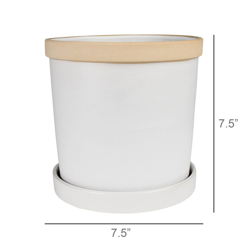Cache-pot June avec soucoupe, céramique