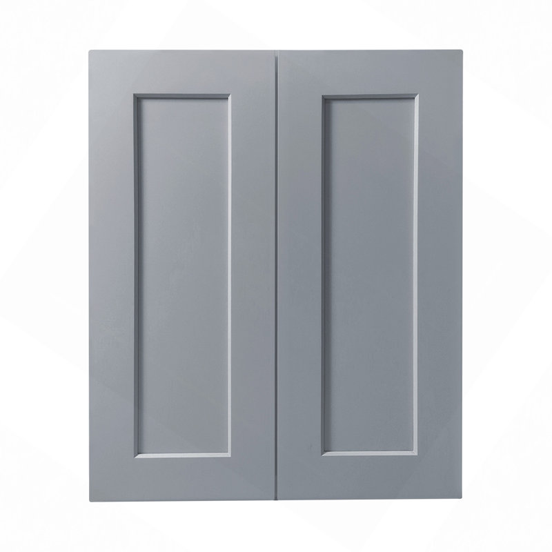 Armoire murale en bois massif à 2 portes et 2 tablettes pour le rangement de la cuisine, de la salle de bain, de la buanderie et des tablettes réglables prêtes à assembler (l 27 po x P 12 po x H 36 po)