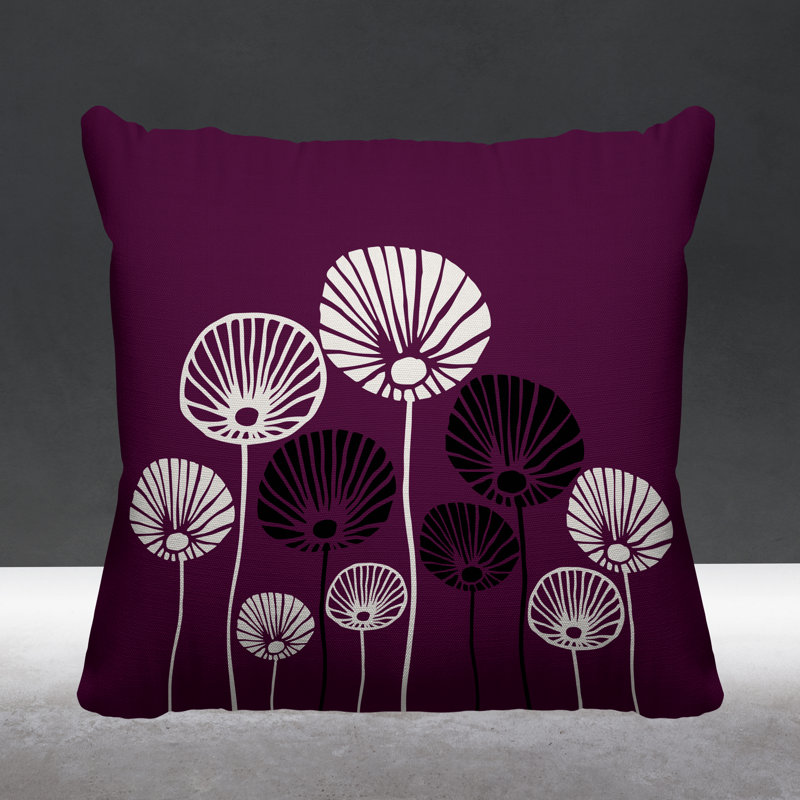 Coussin décoratif intérieur / extérieur Huber, Mauve, L 17 po x H 17 po