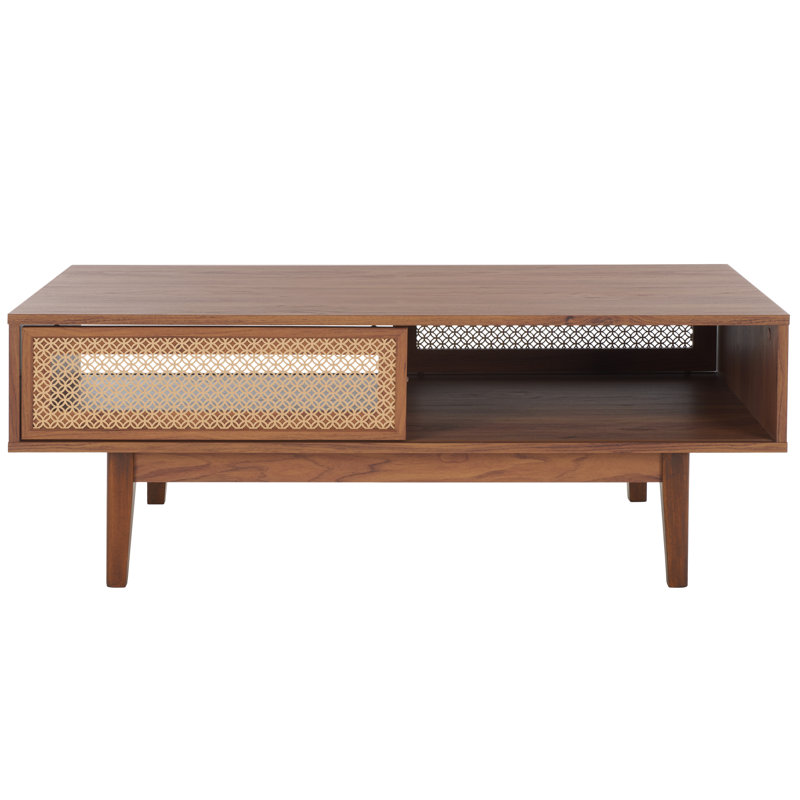 Table basse à 4 pieds avec rangement Wyatts, Noyer
