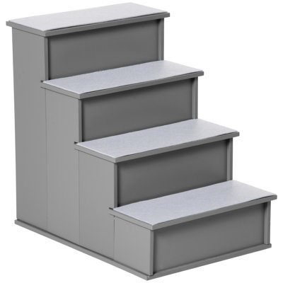 Grey Small Pet Climbway, Up To 22 Lbs - Cushioned For Comfort And Reach Step Ramp, For Smaller Pets Lbs, Surface