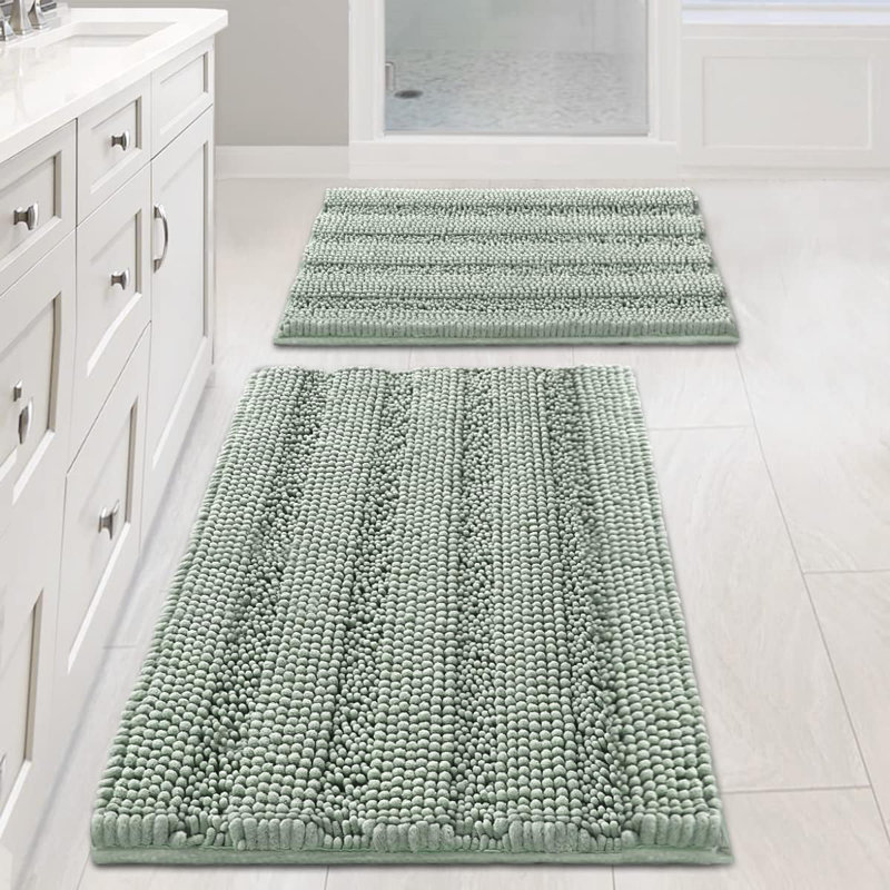 Sage Chenille Bathroom Rug Set