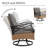 3-Piece Outdoor Conversation Set with Wicker Swivel Rocking Chairs and Side Table