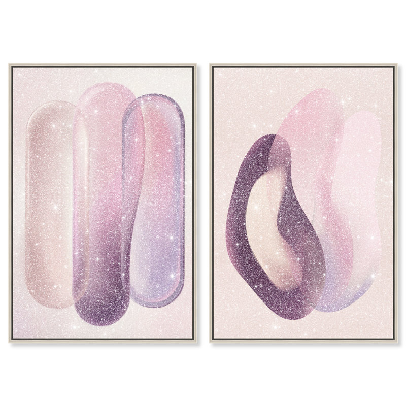 Berry Love Set Set by Oliver Gal, 92"H x 62"W, Silver Floater Frame