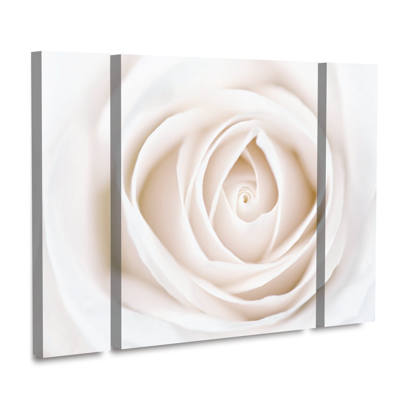 Ensemble de 3 panneaux Cora Niele «White Rose», H 24 po x l 32 po x P 2 po