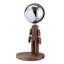 Lampe de bureau moderne avec astronaute, avec accoudoirs flexibles, base en bois, commande tactile et trois types d'éclairage à intensité variable, placage argenté, bureau et décoration de bureau.