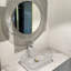 Lavabo de salle de bain moderne en verre avec lavabo transparent