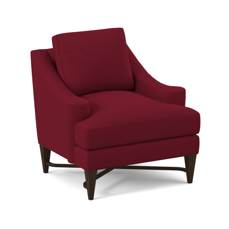 Foxtrot Upholstered Armchair, American Walnut, Margaret Lipstick