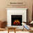  36.15" TV Stand with Independent Electric Fireplace. Remote Control, Five Flame Brightness-1031845234