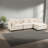 Spacious Modern Sofas, Chenille Upholstery With Ottoman For Home