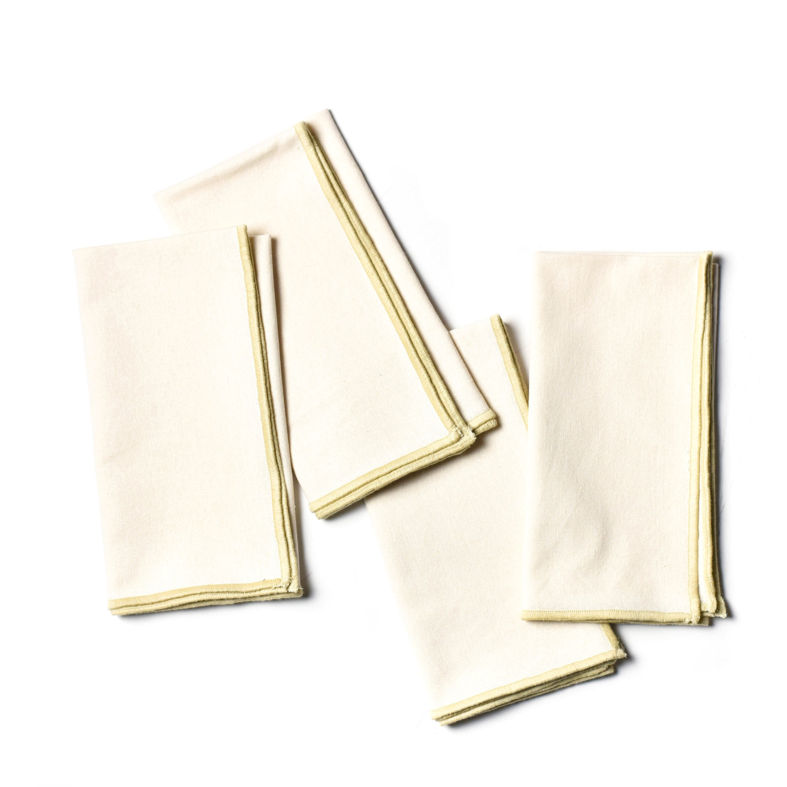 Color Block 4 Piece Cotton Napkin Set, Ecru