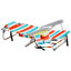 Chaise de plage pliante avec structure en aluminium, revêtement en polyester 600D, capacité de 100 kg, siège inclinable à 5 positions et fonction allongée à plat.