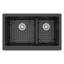 Ensemble d'évier de cuisine à double cuve et tablier frontal à tablier frontal 34 po x 21-1 / 4 po 60/40 Karran Quartz-49947596