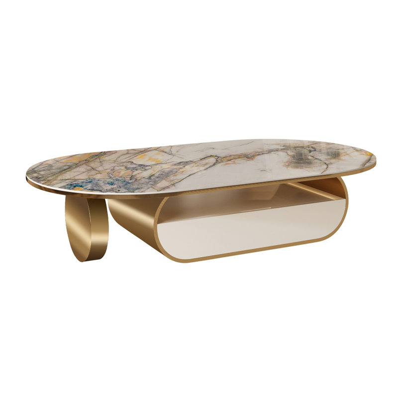 Tezer Single Coffee Table, Gold