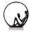 Decorative Avid Reader On Marble Base Sculpture For Home Decor - Modern Circle Statue Figurine Decorations For Living Room - 11", Black & White