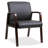Chaise d’invité en cuir noir lorell