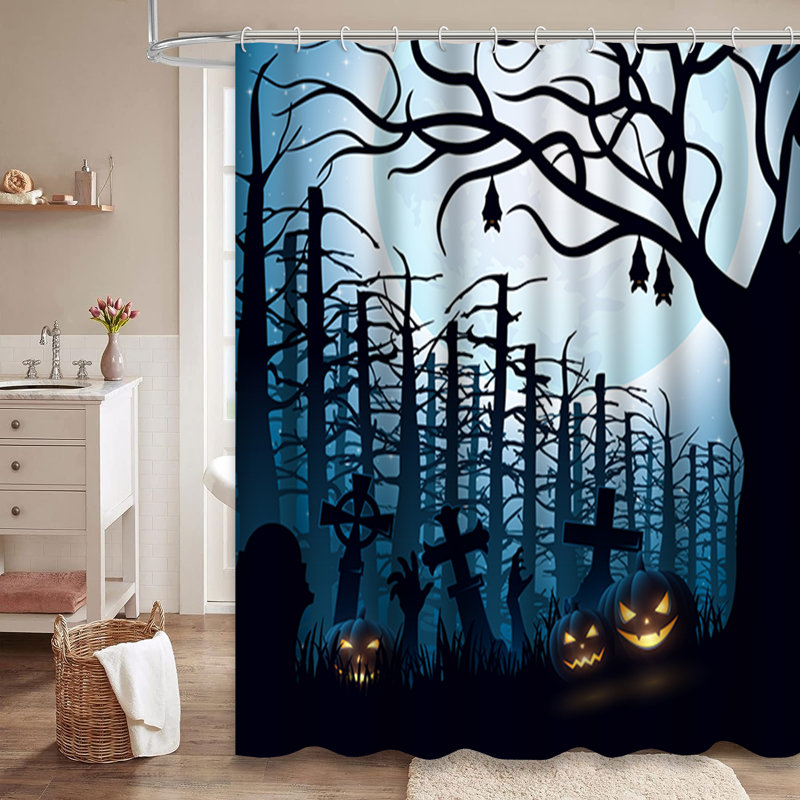 Rideau de douche Halloween, L 72 po x l 78 po