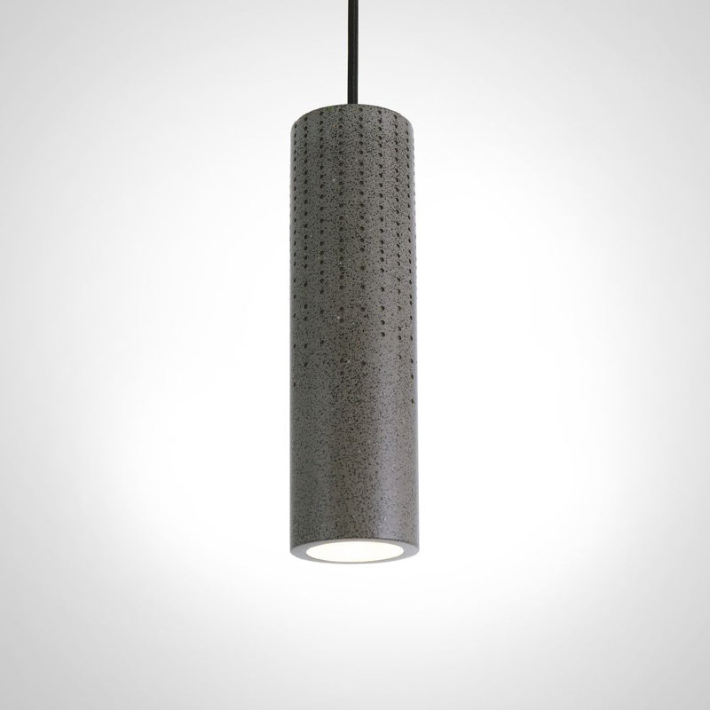 Amayas 1 - Light Cylinder Pendant, Sandstone Black, Black