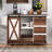 55.5" Farmhouse Kitchen Island With Drop Leaf