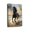 Cadre tendu avec toile dynamique «Black Stallion Courir sur la plage» pour Eclectic Studio-1046293440