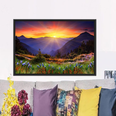 Personalized Mother's Day Gift: Nature-Inspired Mountain Landscape and Floral Canvas Art Print