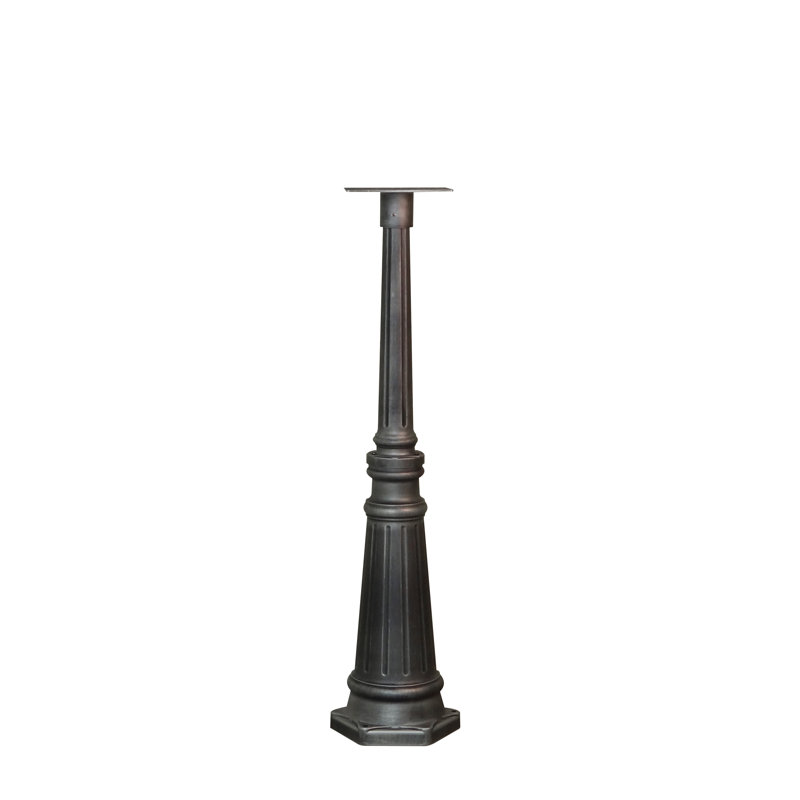 12 in. W x 42 in. H Decorative Post with Newspaper Holder, Swedish Silver